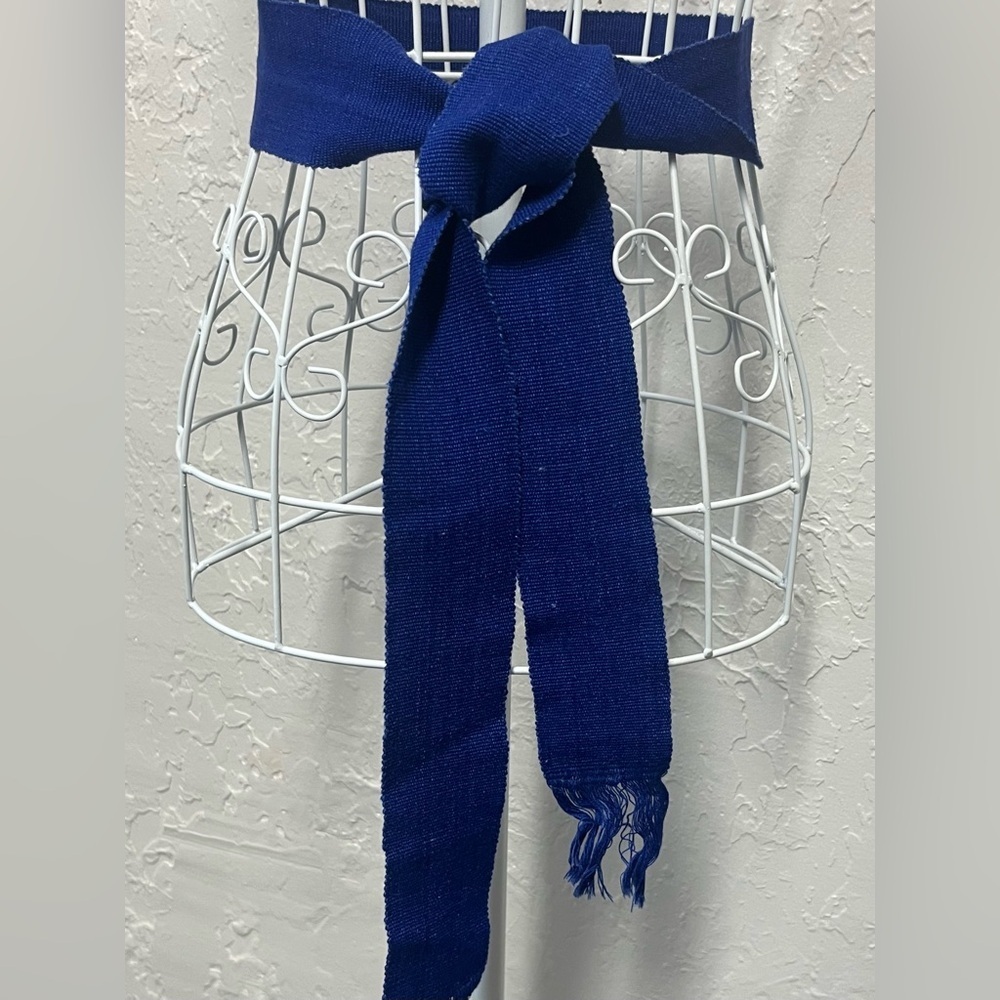 Vintage Royal Blue Grosgrain Woven Belt